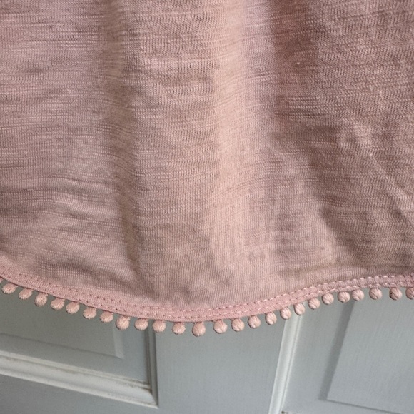 Tommy Bahama 3T Girls Blush Pink Fringe Flutter Short Sleeve Blouse Top - Picture 2 of 5